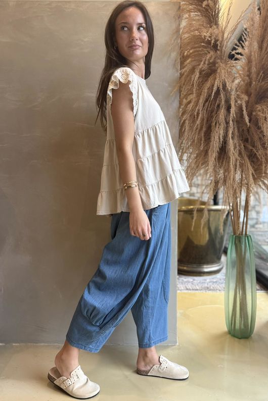 Classic Cotton Smock Tee Stone